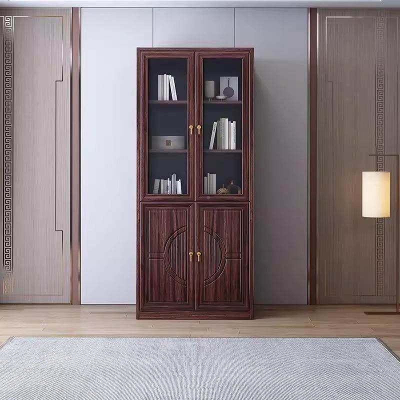 新109中式全实木家书书柜用组合落地简约储橱带书架玻璃门物柜,住宅家具,书架,淘宝优惠券,粉丝福利购,淘宝优惠卷