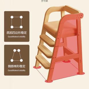 儿童高餐椅木质宝家用长脚凳木实吃饭椅子加宽KCQ升降大童成座椅
