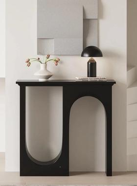 代极简轻奢入户柜进门正PUT对高端玄关桌现门厅靠墙艺术感玄关景