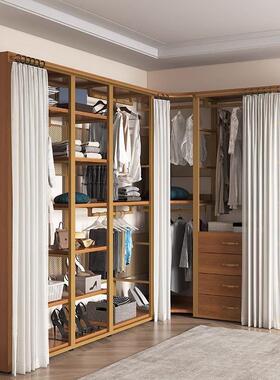 开放式衣柜帽衣间挂衣杆39128步入式金属衣架卧室落艺铁实木收地