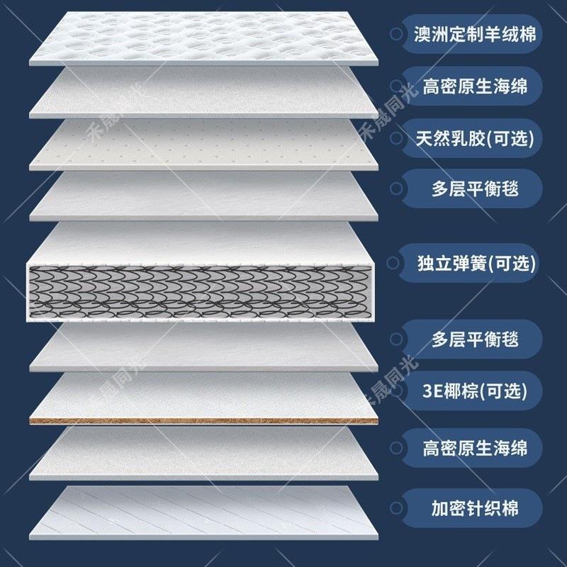 .席TEO思加厚弹簧床垫经济软硬两用20cm厚1.5型米18梦m乳胶椰棕家
