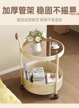 复古中古风台可移动沙发边几阳小AMV茶桌床柜头侧小边小茶几推车