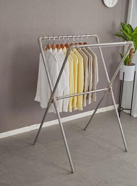 易折叠晒衣架落卧室内家TBI用阳台简凉衣架晒架凉晾衣不锈杆地钢