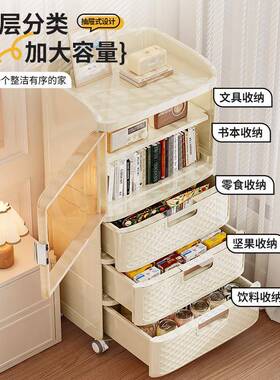 可移动物床头柜塑料多抽屉式小推车厅整理家CXE用收纳柜客卧层室