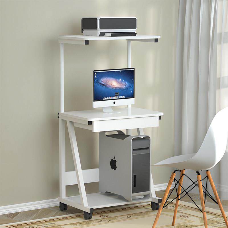 迷你两层电脑桌多层家用台式卧室书桌小型双层移动升降打印一体桌
