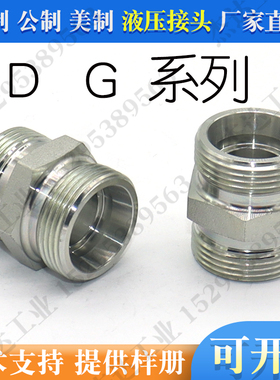 1D液压接头螺纹镀锌公制碳钢H型卡套式冶金1DI国标24度锥直通G-S