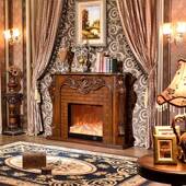 炉1.火5米欧式 L325BED壁炉芯嵌入式 电子炉芯仿真壁炉芯