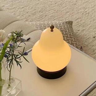 式充奶日油梨子台灯客厅书房电触摸便携8019装饰氛灯围卧室床头小
