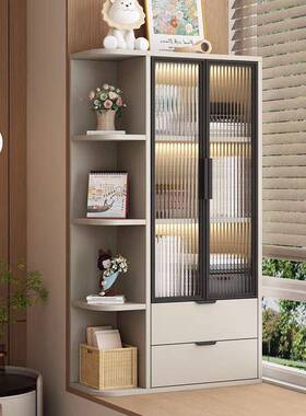 实飘窗柜收纳油柜室奶风书柜窗台置物柜防晒玻GVO璃柜卧储物立木