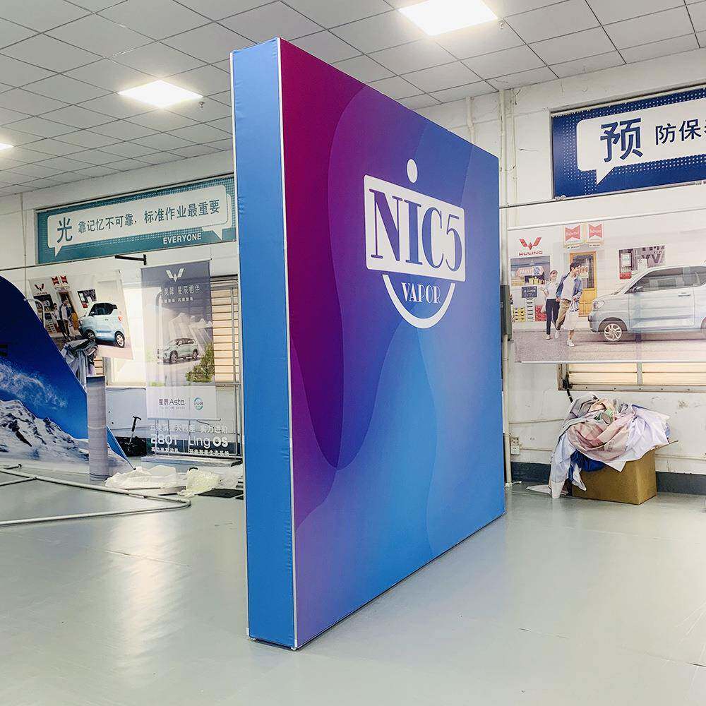 上海工厂销LD内打灯立式折E叠拉网卡布灯箱铝型材直架NQR广告展示