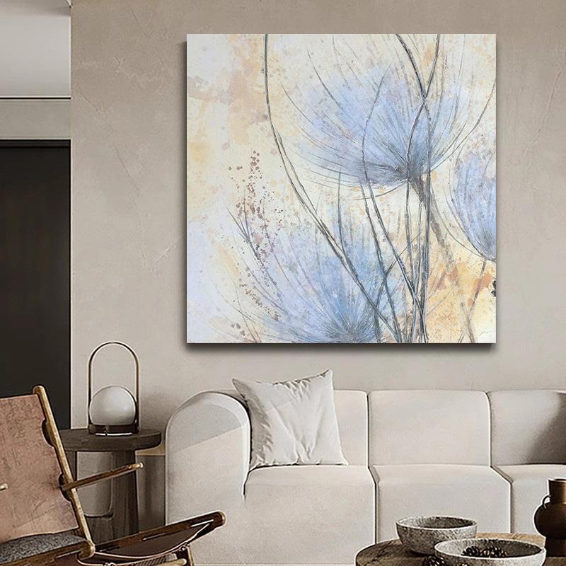 纯手绘象油画白兰花客卉SH189沙发背景厅卧装室画玄关抽餐厅肌理