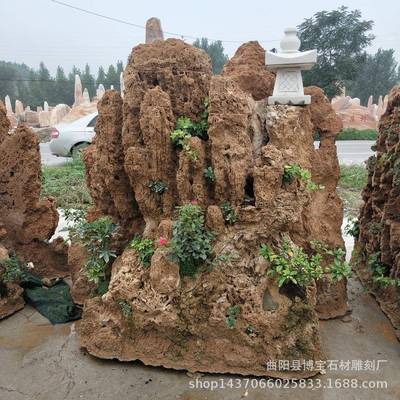 吸景水石原石盆景假山室上PIO内外流水观种花养鱼塑水石雕摆件