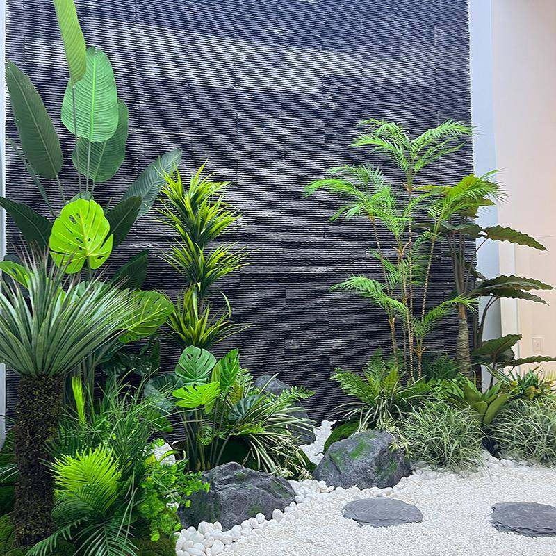 仿真绿梯植造景仿真百窗合竹子橱造景CWK植物景观装饰落地摆件楼