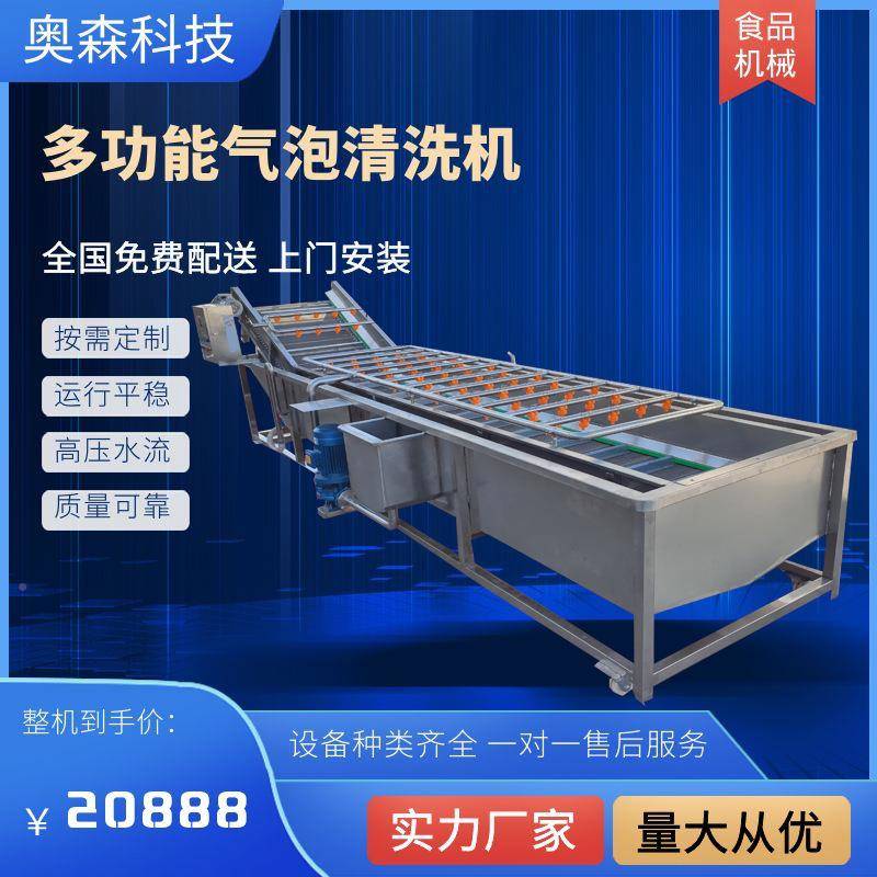 动杨梅果蔬洗AS-20210机菌菇清全洗风干配套设备气泡蔬自菜清清洗