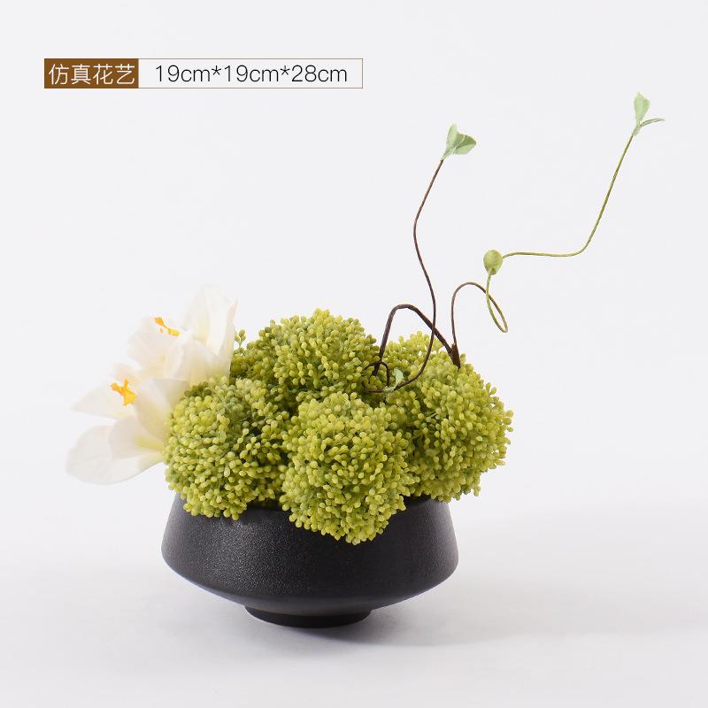 新中式相思豆仿花真YB-DZ-HY装植艺物盆景花藤葱球花家居样板房饰