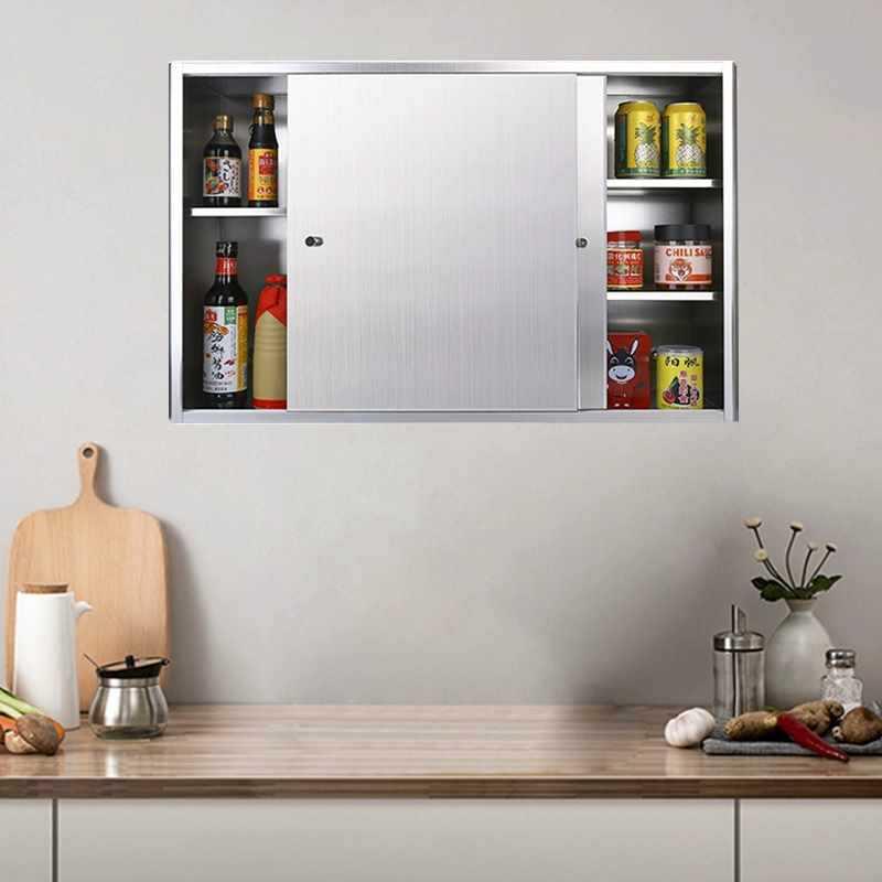 304不锈钢碗储厨房吊柜推拉门浴室置物柜F97HH6M7壁挂柜阳台移门