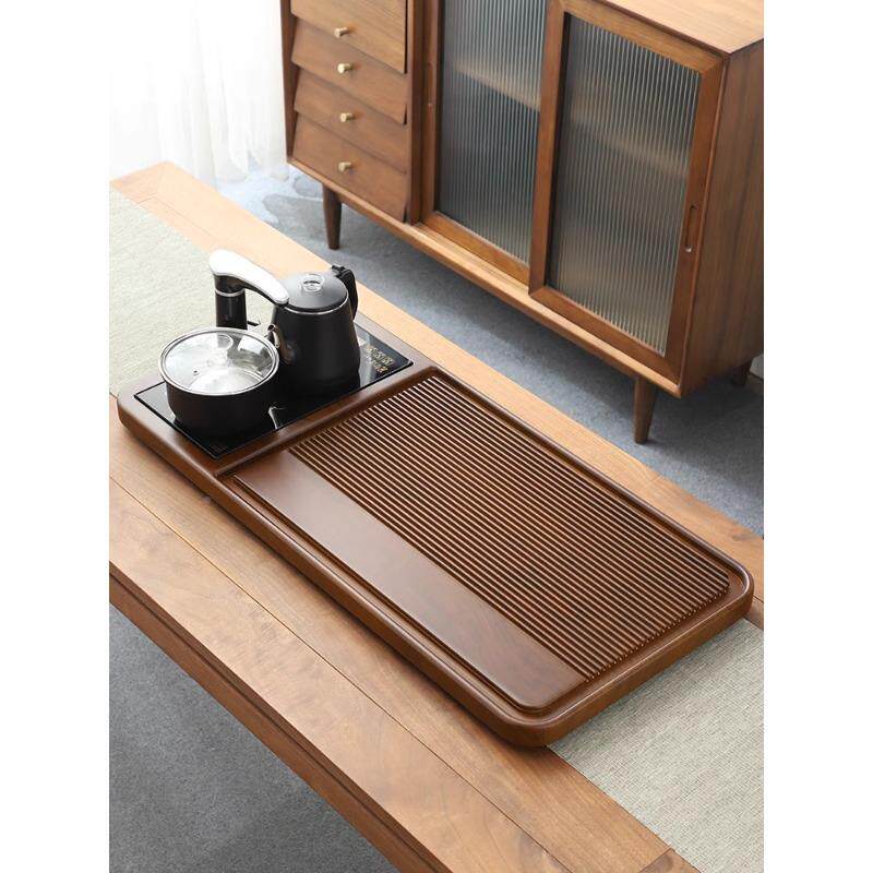 XBY202木5新款奢竹制茶盘家用轻现代实托盘长简约方形排水盘电木