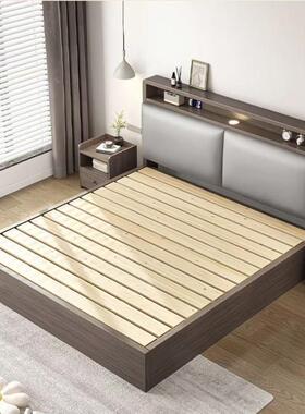 实床板床双人1.8x2米主卧家用1.5米NOG人小户2型出租房民宿木1.m