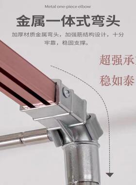 伸缩杆免开U孔双轨道床型帘支寝室上铺立柱架子金属杆子可升OLZ架