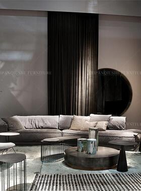 意利bater科技布艺发客TQLx厅异形转角简大约意式轻奢沙羽绒沙发