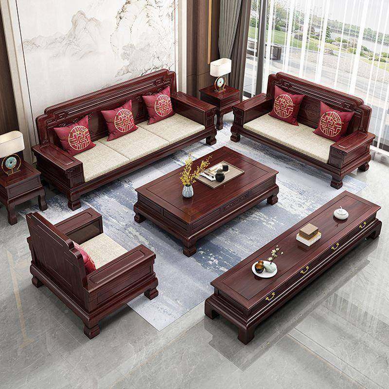 新中金花梨古木实沙发组合仿小户木DEP型雕花明清古典客厅式冬夏