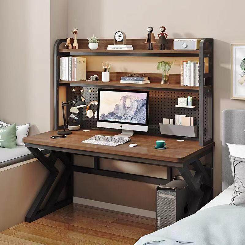 初中生545646卧室字台式电脑桌习书桌书架一体写靠墙桌桌子家用学