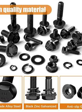 热销4栓00cs10角.9级黑色法兰六螺栓套HZT装螺螺p母组合盒装