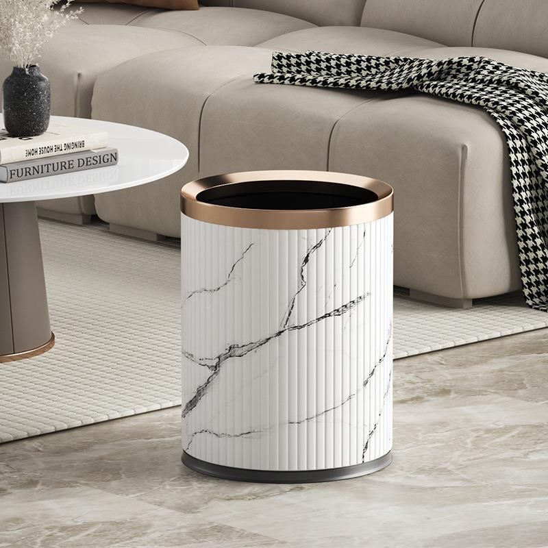 垃圾桶家用颜客厅卧室厨房高生XIJ间轻奢双值层卫无盖简约新中式