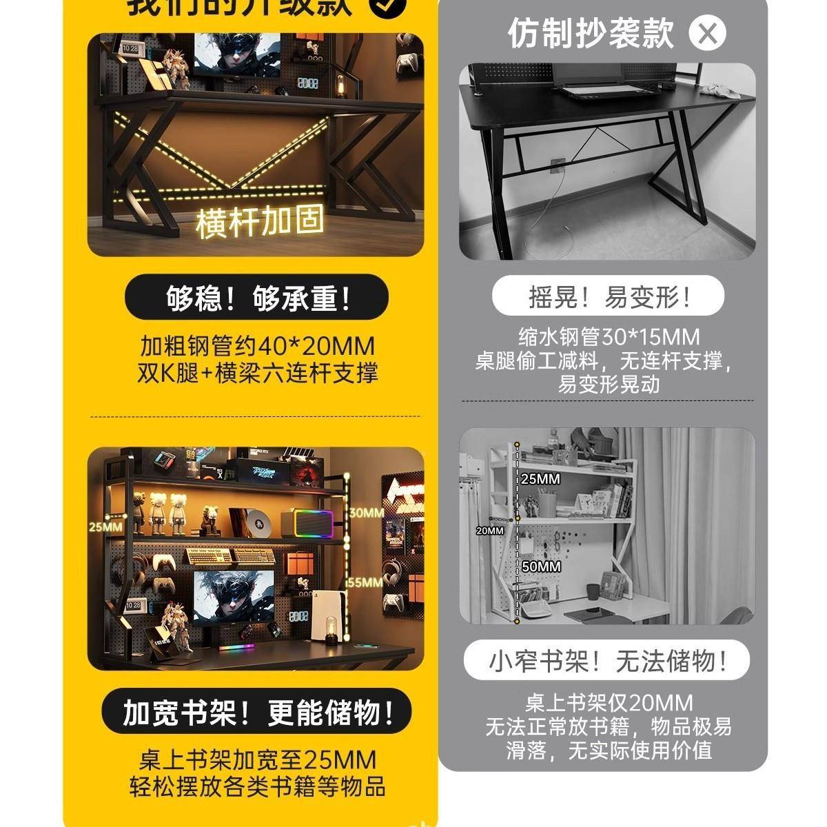 洞板洞电学竞桌台式电脑桌卧室习家桌用办公FIT桌书桌书架一体桌