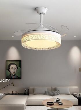 中山餐现代复古LE广东灯具隐形风D扇63375灯家用吊卧扇灯室客厅灯
