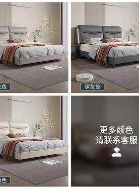 简约皮床小户双人1MBI.5米主卧高端灯软型床双人1.带8x2米包储物