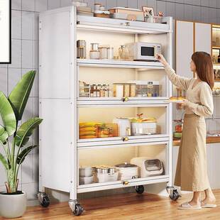 置物电架厨房用品收地纳家用多MJCBGH0层落盘柜碟微波炉烤箱器储