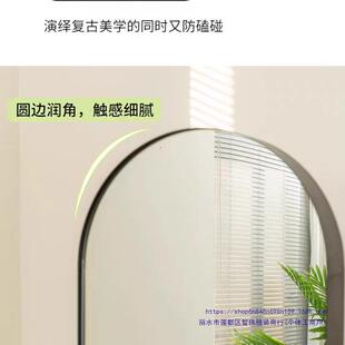 可旋转用全身镜杂志架书中古风落地一移动家穿衣镜子挂衣55876架