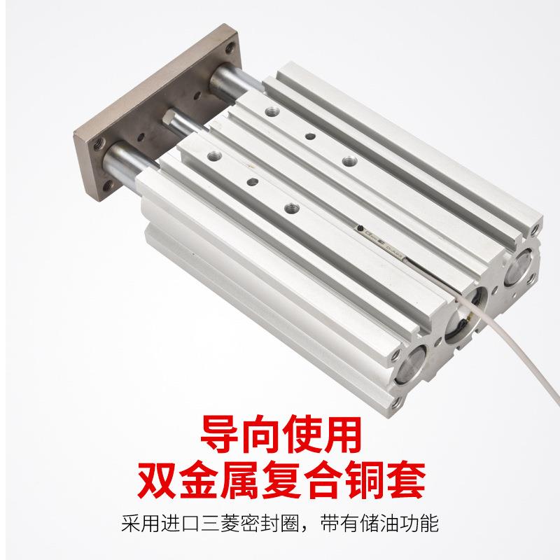 带导杆MGPM三轴6三杆气缸*25TIK20-50/40×16/12/100/32/3-0-75-1