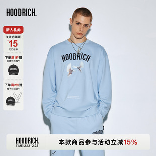 HOODRICH美式复古和平鸽字母印花圆领卫衣潮牌秋季休闲百搭上衣