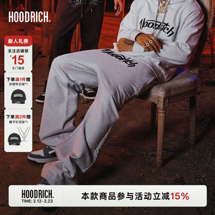 HOODRICH弧形字母LOGO贴布刺绣直筒卫裤秋季潮流百搭休闲运动裤