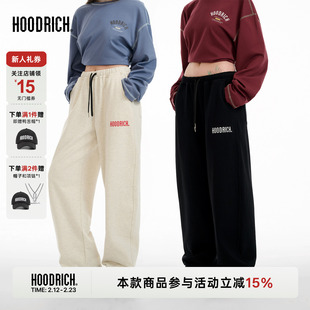 HOODRICH十字架字母刺绣针织裤春季潮牌宽松休闲百搭运动长裤子