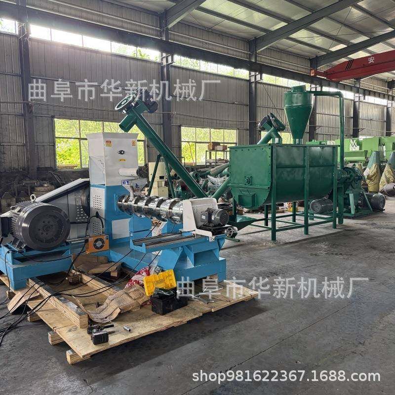 鱼饲料膨化机全自动水产养殖漂浮饵料虾蟹颗粒机小型宠物狗粮机器