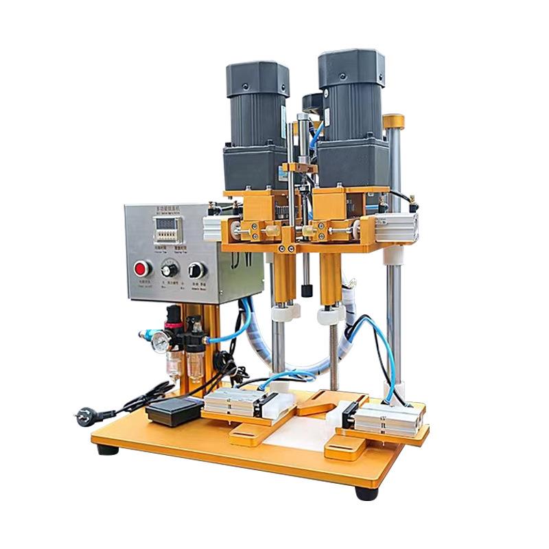 半自动旋盖机气动4轮搓盖机喷雾瓶鸭嘴瓶封盖锁盖拧盖机器螺纹盖