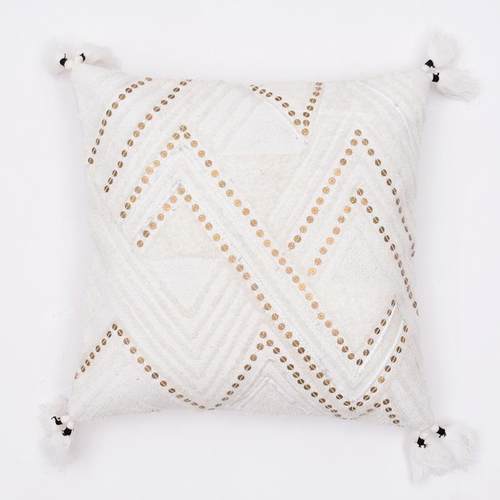 图涂|白色恋歌摩洛哥风手格工编织白TT-75色长口流苏抱枕进片亮靠