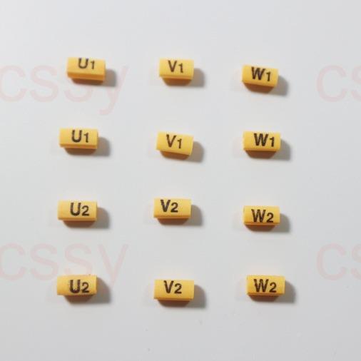 电机U1V1W1型号码管数字管标示管套管U1异V11WU21V2W210-6平方