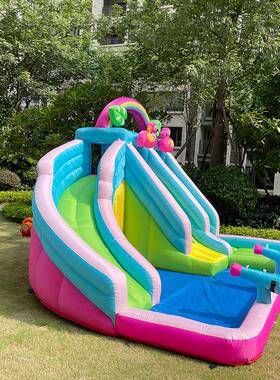 充气室内城堡滑93033梯家用小床跳可动充移气小型城充气喷堡水滑
