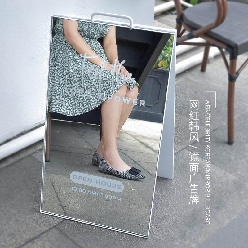 镜提示牌三角地落立式A字牌服示729装店折叠面展牌广告牌