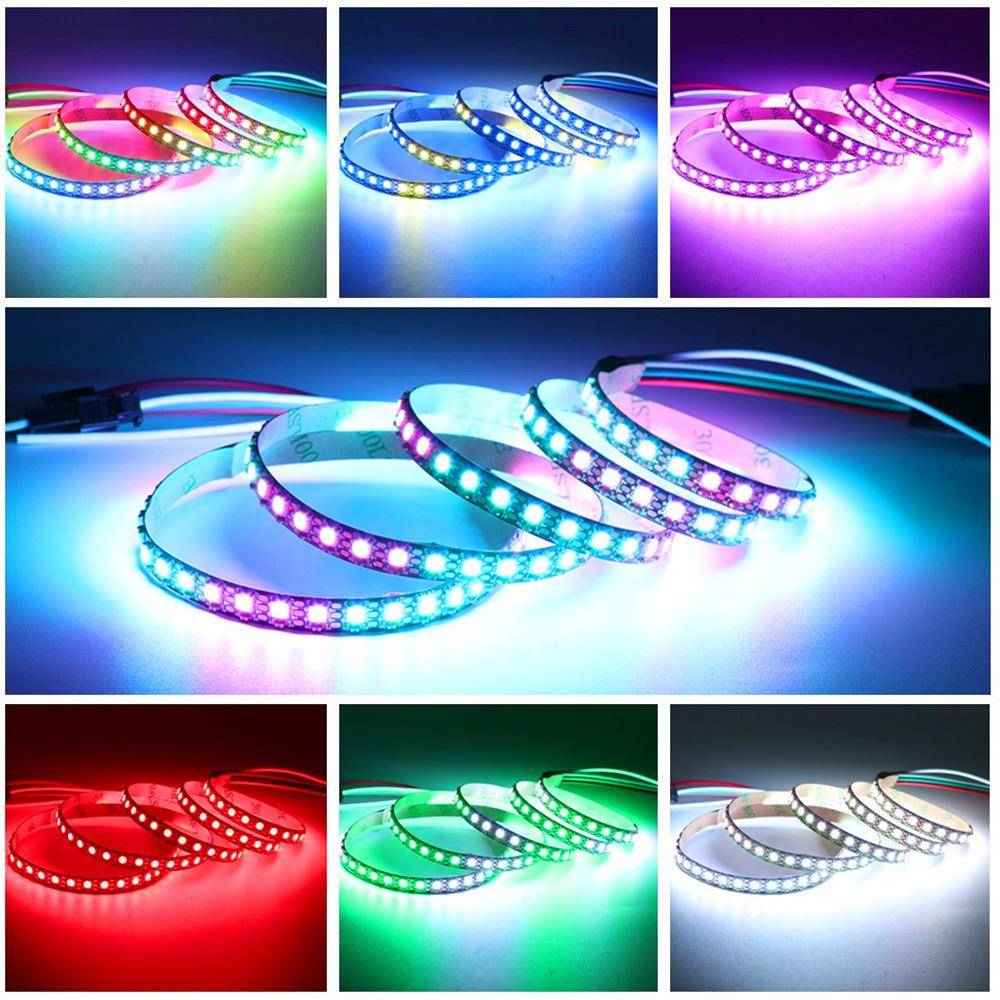 S6812幻彩灯带3535灯珠窄板1445V144灯6灯K单LED全彩5V置IC点控软