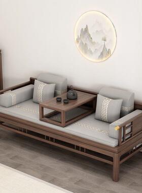 木全木罗汉床老实榆新WCG中式罗汉榻榻米沙发床推拉小户型茶椅桌