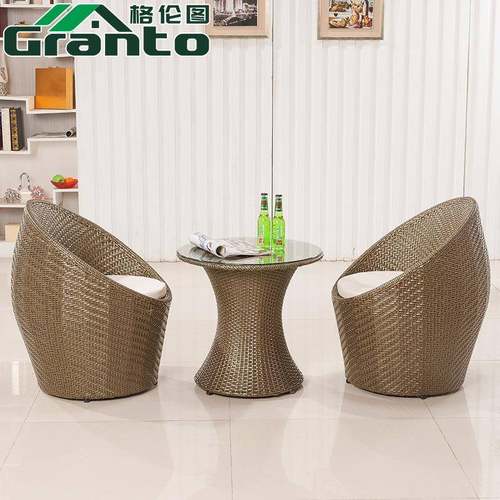 户外台家具桌851椅藤椅组3套家用阳茶台藤编单人靠背椅创件意休闲