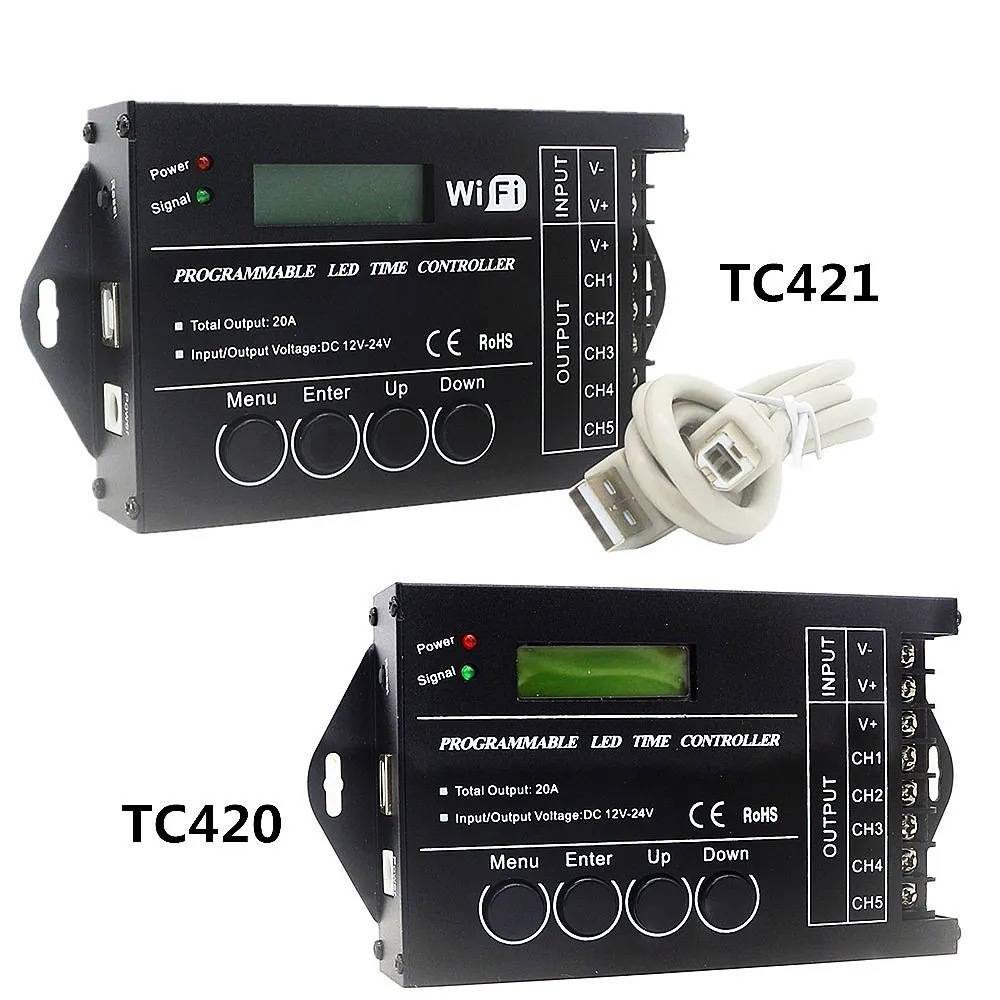 tc420五路输出时间可编辑控制器led智能定时开关灯具照明LED专用