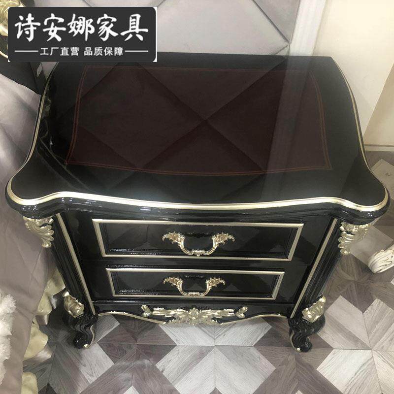 欧式床头柜卧室奢华主雕卧53629典新古床头花储物柜柜装饰家具