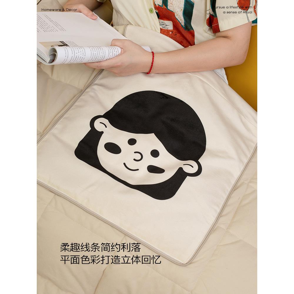 天生一对枕头和被子两用二合一车夏季多功能折叠式加厚午睡枕头毯