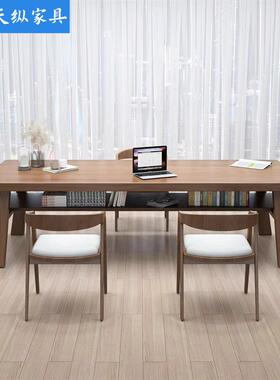 天纵阅美式全实木书桌WCC长条桌客厅公桌读桌家用电学习脑桌工办